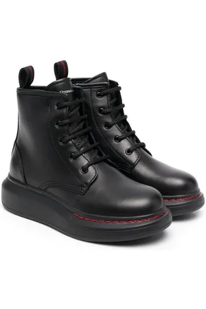 Alexander McQueen 130mm platform-sole eyelet boots - Black