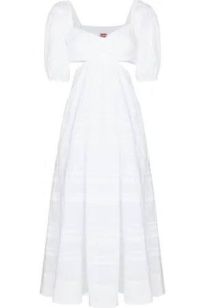 Staud Cut-out tiered midi dress