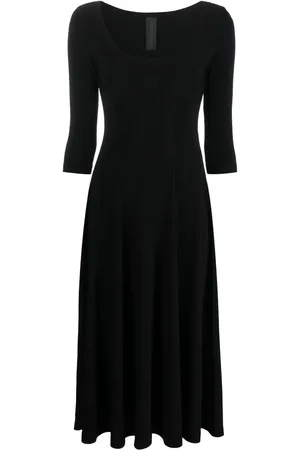 Norma Kamali U-neck skater midi dress