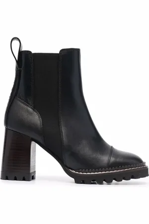 See by Chloé Block-heel leather Chelsea boots