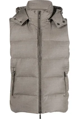 MOORER Hooded sleeveless padded gilet