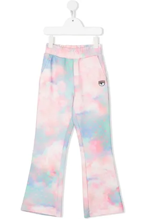 Chiara Ferragni Tie-dye embroidered eye trousers
