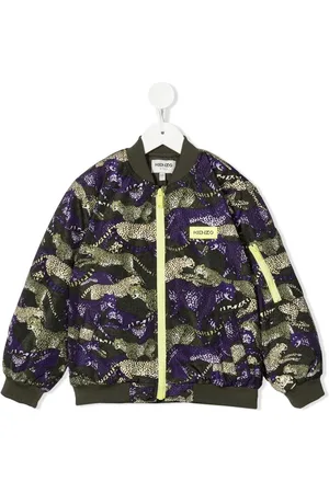 Kenzo Animal-print zip-up bomber jacket