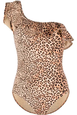 ULLA JOHNSON One-shoulder slow leopard swimsuit
