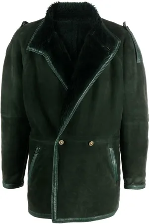 VERSACE 1980s double-breasted shearling coat