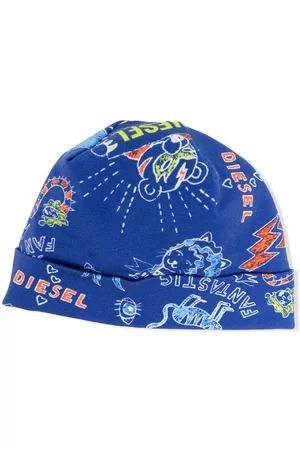 Diesel Kids Graphic-print knitted hat