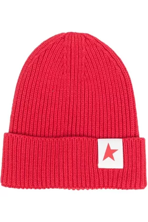 Golden Goose Kids Knitted logo-patch beanie