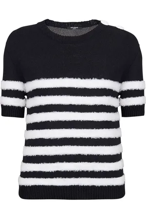 Balmain Striped pattern short-sleeve top