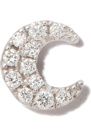 Maria Tash 18kt white gold moon diamond stud earring