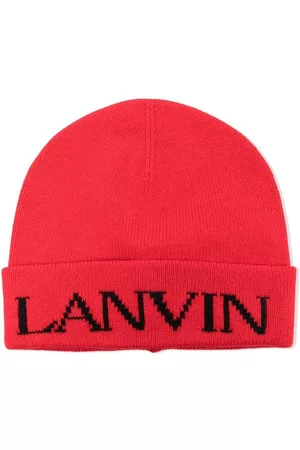 LANVIN Enfant Logo-knit beanie hat