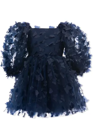 Tulleen Mariposa floral-appliqué dress