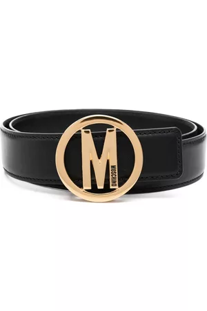 Moschino Logo-buckle leather belt