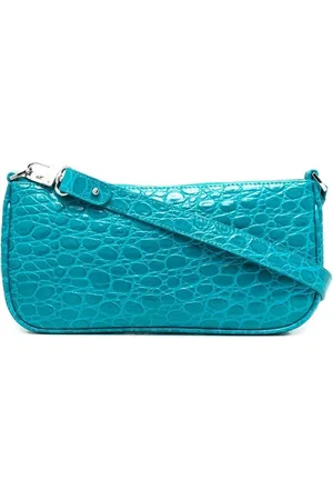 By Far Crocodile-embossed leather shoulder bag
