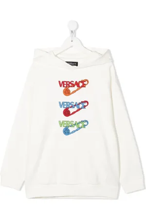 VERSACE Logo print cotton hoodie