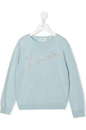 Lanvin Rhinestone-logo crew-neck jumper