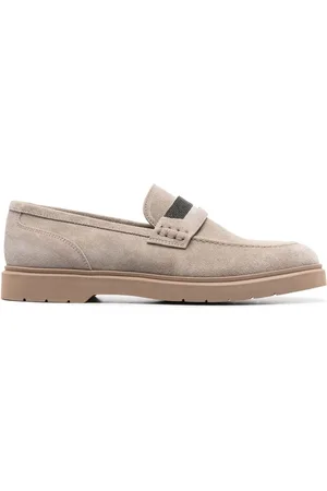 Brunello Cucinelli Bead-detail suede loafers