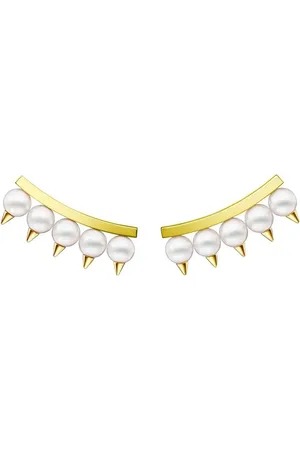 Tasaki 18K yellow Collection Line Danger pearl plus earrings
