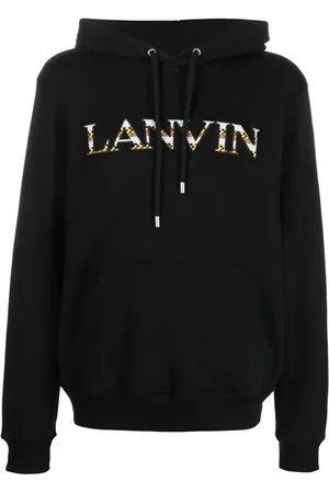 Lanvin Embroidered-logo pouch-pocket hoodie