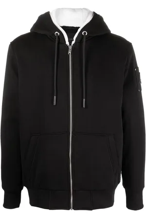 Moose Knuckles Logo-plaque zip-up hoodie