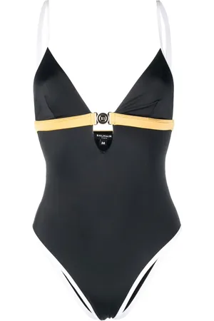 Balmain Colour-block fitted swimsuit