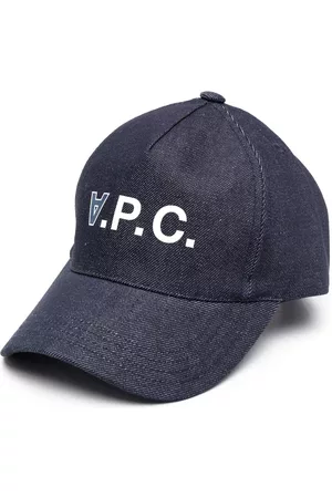 A.P.C. Men Caps - Logo-print denim baseball cap