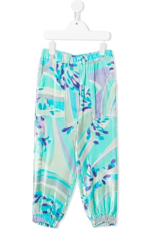 PUCCI Junior Abstract-print velvet trousers