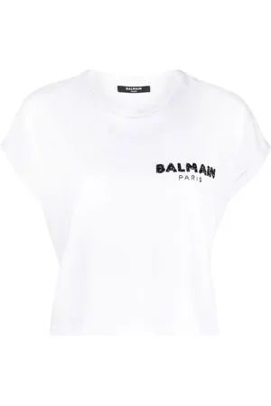 Balmain Sequin logo round neck T-shirt