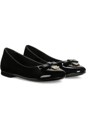 Dolce & Gabbana DG-logo patent leather ballerina shoes
