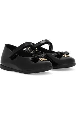 Dolce & Gabbana DG-logo patent leather ballerina shoes