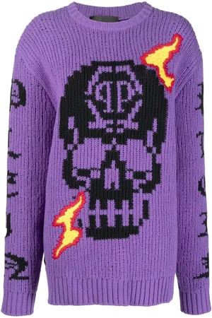 Philipp Plein SKull intarsia-knit jumper
