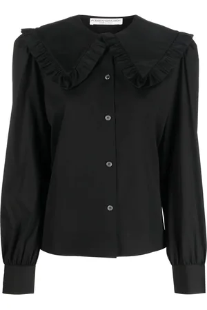 Alessandra Rich Ruffle collar cotton shirt
