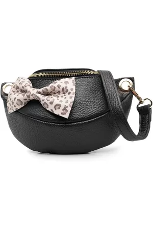 Monnalisa Boys Bow Ties - Leopard-bow zip-uo shoulder bag