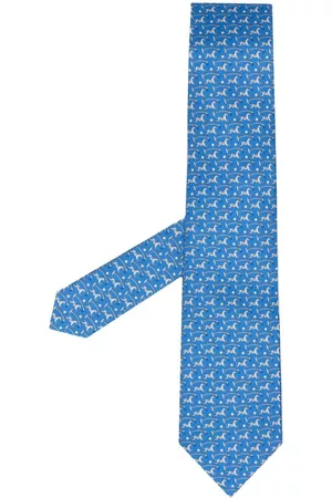 Salvatore Ferragamo Men Bow Ties - Horse-print silk tie