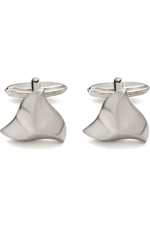 Lanvin Polished hammered-finish cufflinks