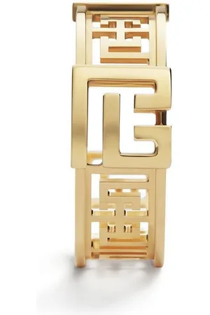 Balmain 18kt yellow Labyrinth Frieze single hoop earring