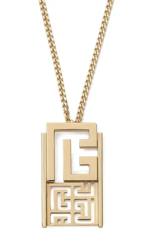 Balmain 18kt yellow Labyrinth Frieze pendant necklace