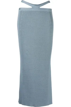 Simkhai Side ribbed-detail midi skirt