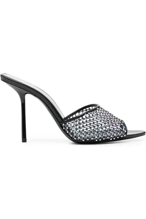 Saint Laurent Crystal-embellished leather mules