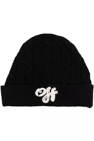 OFF-WHITE Cable-knit embroidered-logo beanie