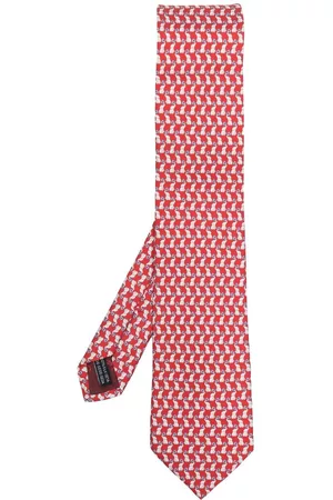 Salvatore Ferragamo Men Bow Ties - Elephant-jacquard silk tie