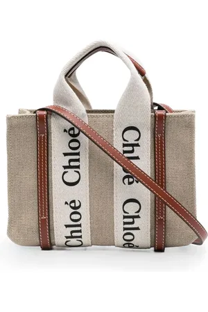 Chloé Woody linen tote bag