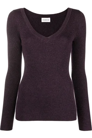 P.A.R.O.S.H. Metallic-threading V-neck jumper
