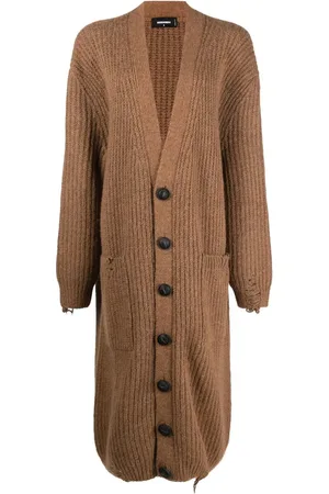 Dsquared2 Extra-long distressed knitted cardigan