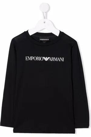 Emporio Armani Cotton logo long sleeve top