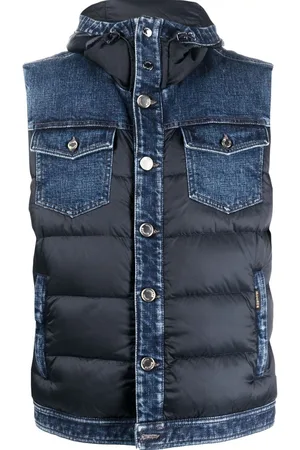 MOORER Padded denim gilet