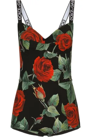 Dolce & Gabbana Satin balconette bra with rose garden print female Print