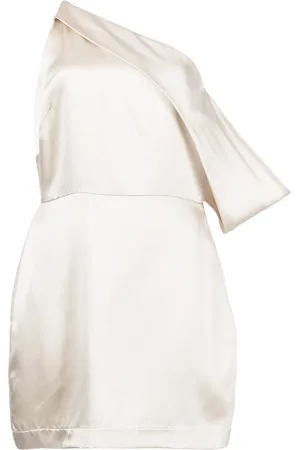 Michelle Mason Draped-shoulder mini dress