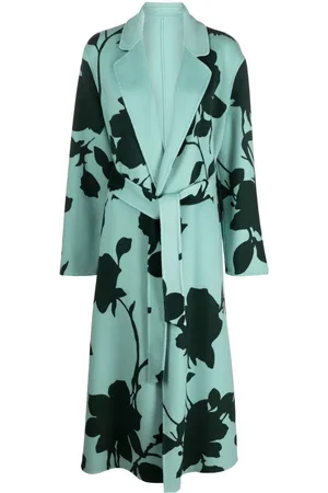 P.A.R.O.S.H. Leaf-print wool trench coat