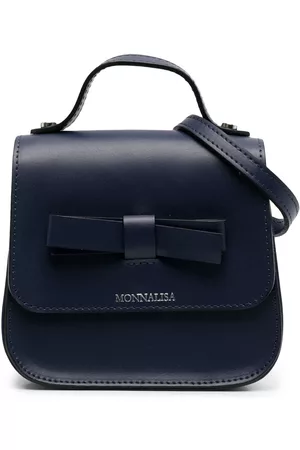 MONNALISA Boys Bow Ties - Bow-detail leather satchel