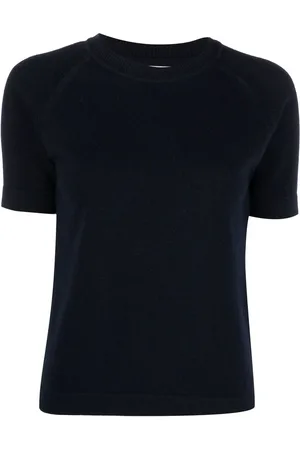Barrie Short-sleeve cashmere knit top